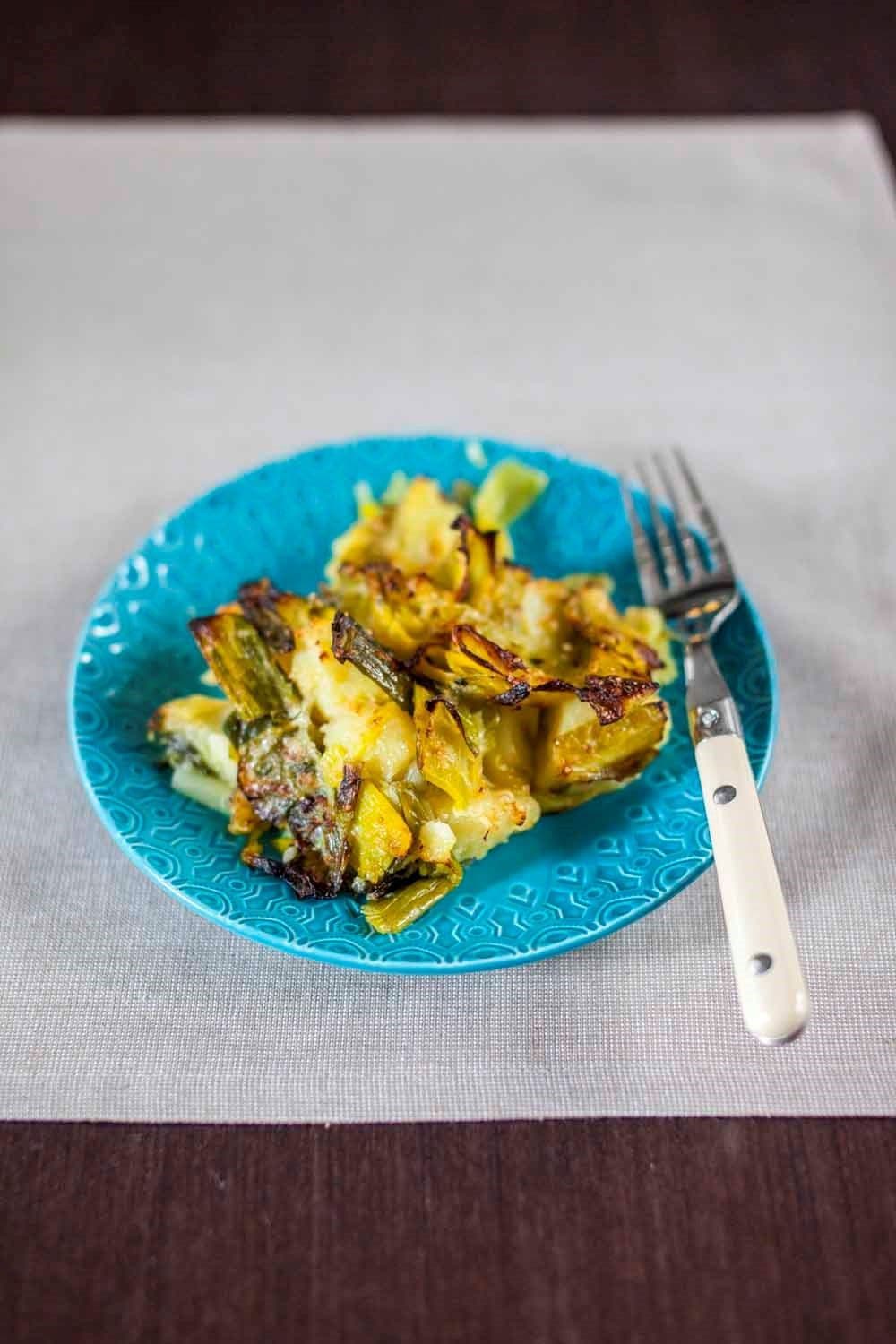 Gratin di patate e porri