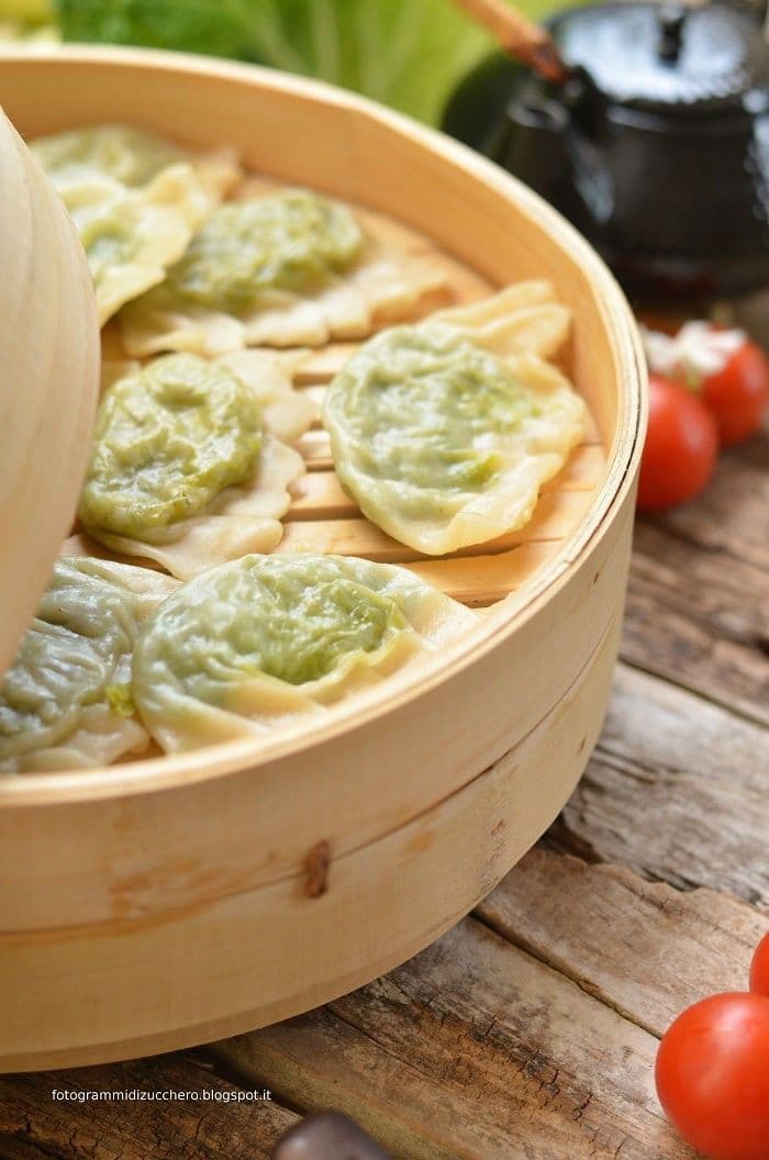 Chinese dumplings with Parmigiano Reggiano, vegetables and “mediterranean asiatic” ginger sauce - china