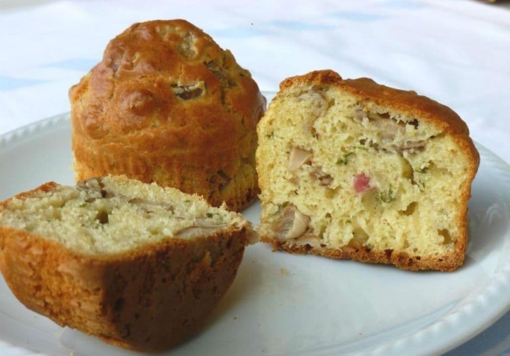 Savoury muffins with mushrooms, ham and Parmigiano Reggiano - United Kingdom