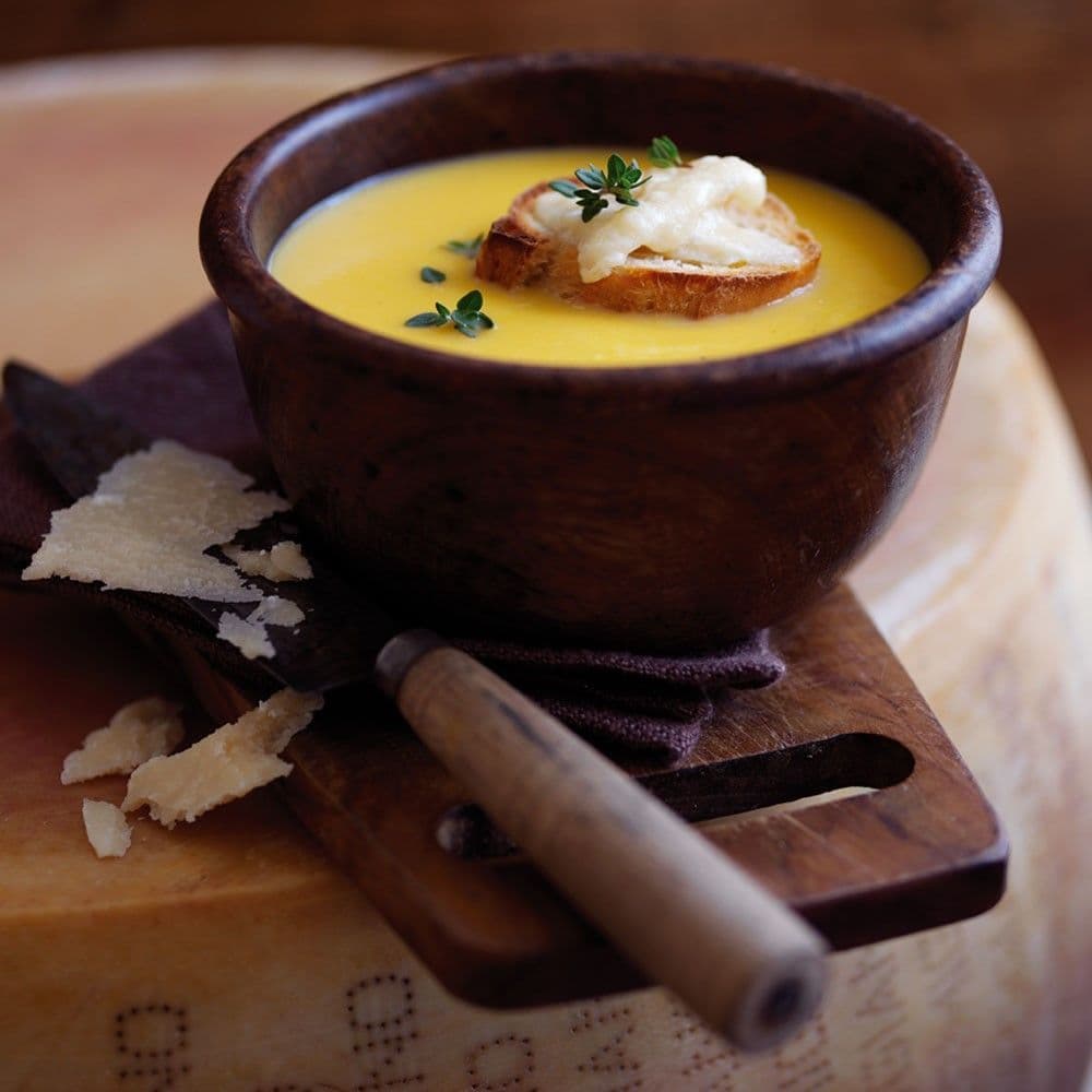 Parmigiano Reggiano and butternut squash soup