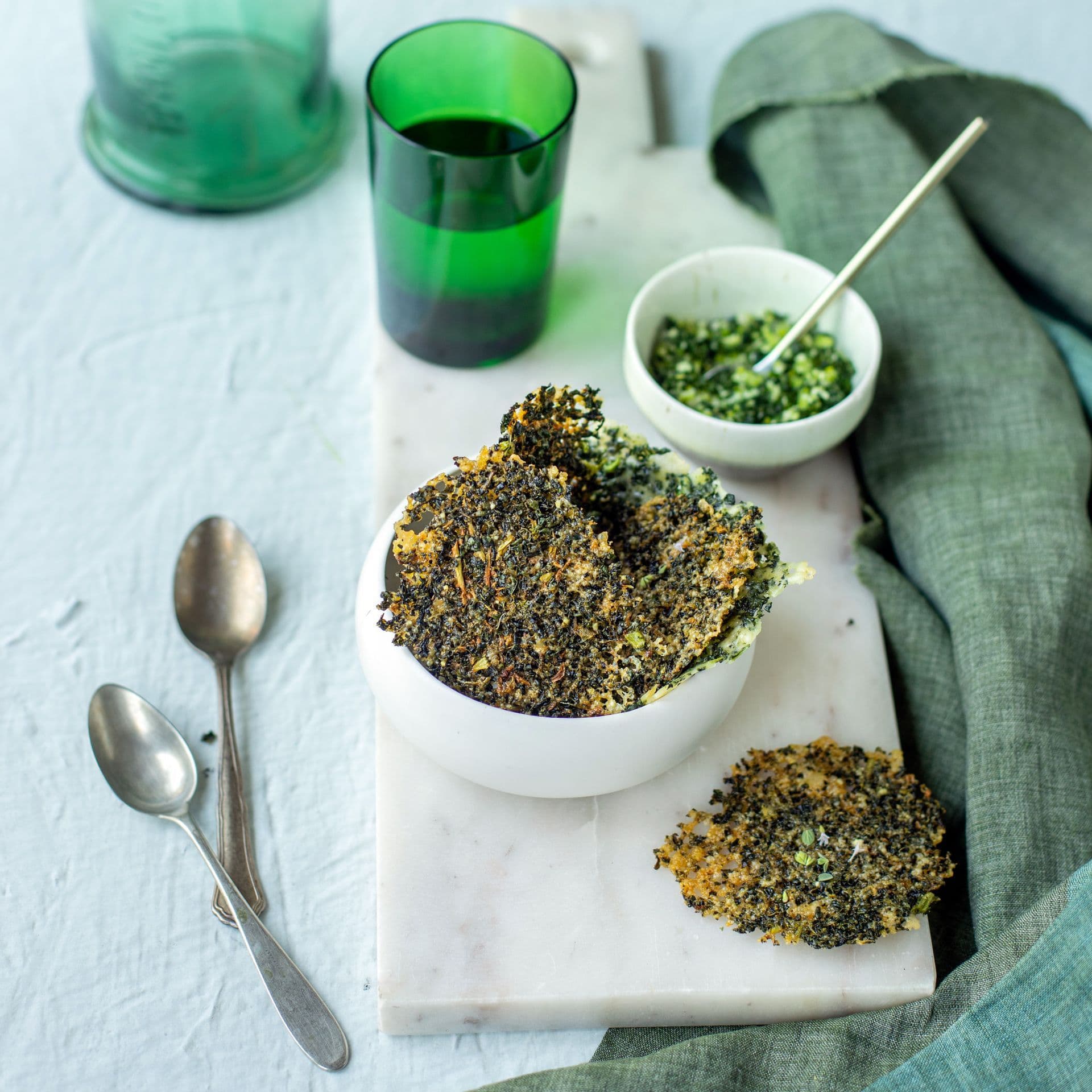 Chips di cavolo kale al Parmigiano Reggiano