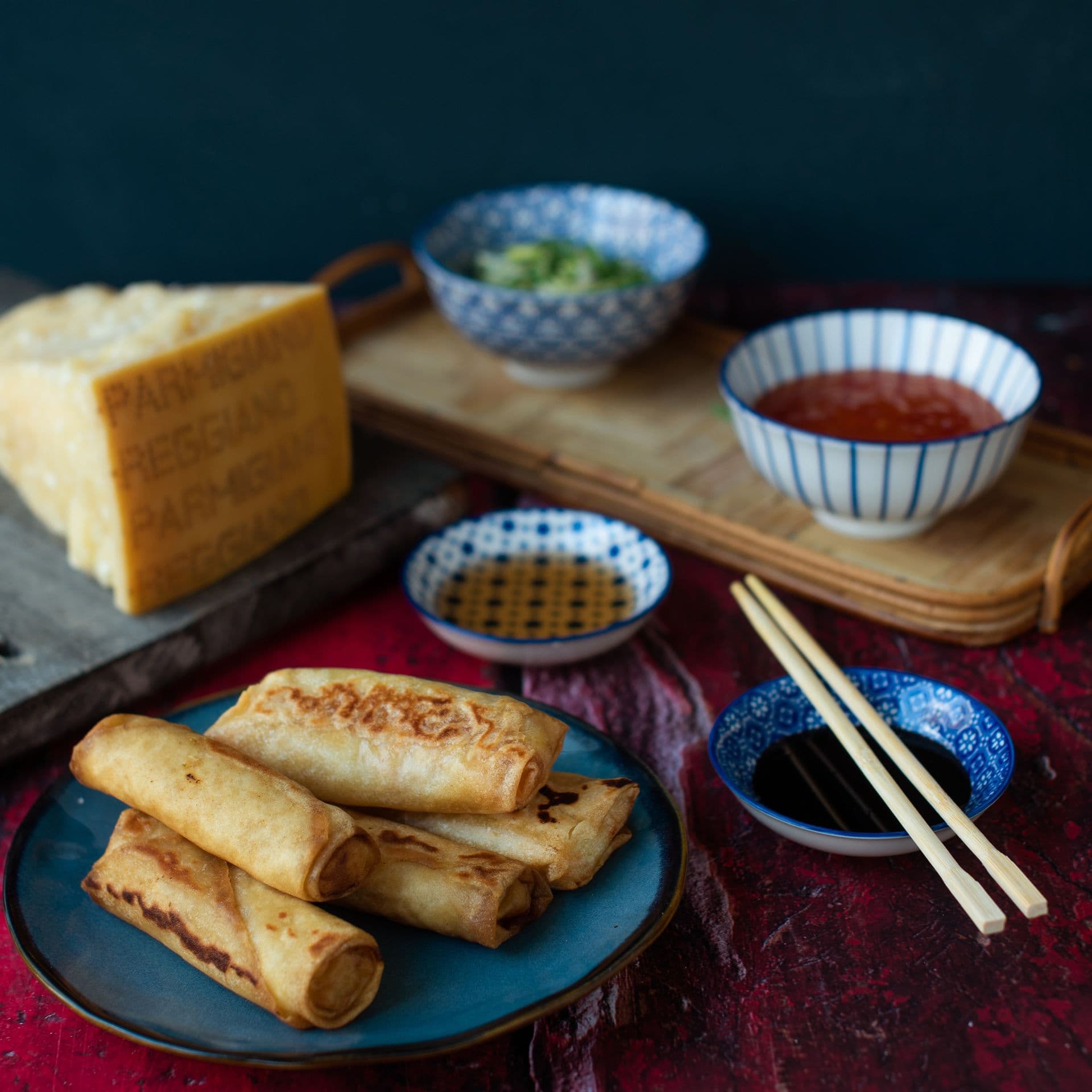 Involtini primavera con Parmigiano Reggiano