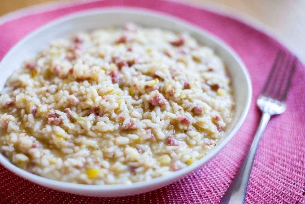 Risotto porro e salamino